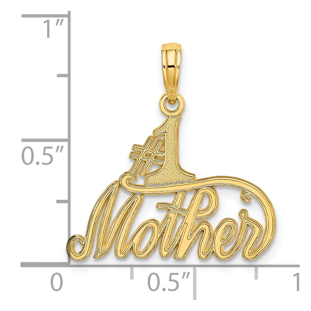 14K Gelbgold #1 Mutter Charm