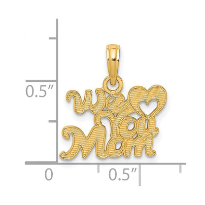 14K Gelbgold We Herz You Mama Charm