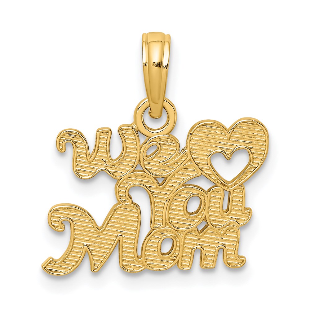 14K Gelbgold We Herz You Mama Charm