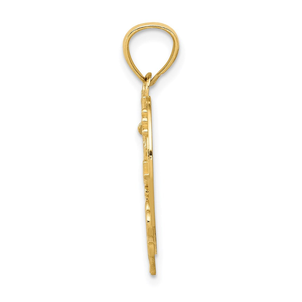 14K Gelbgold Herz-Anhänger "#1 GRANDMA