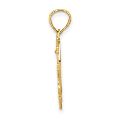 14K Gelbgold Herz-Anhänger "#1 GRANDMA