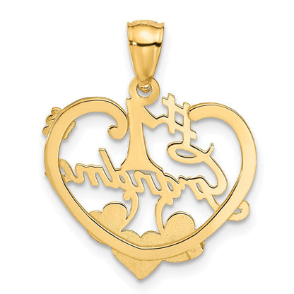 14K Gelbgold Herz-Anhänger "#1 GRANDMA