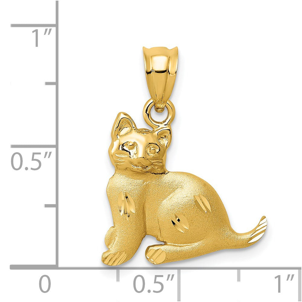 14K Gelbgold Katzen-Charm