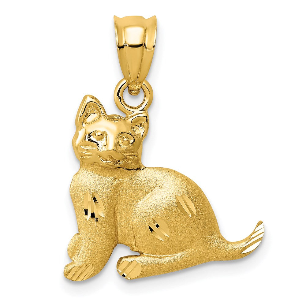 14K Gelbgold Katzen-Charm