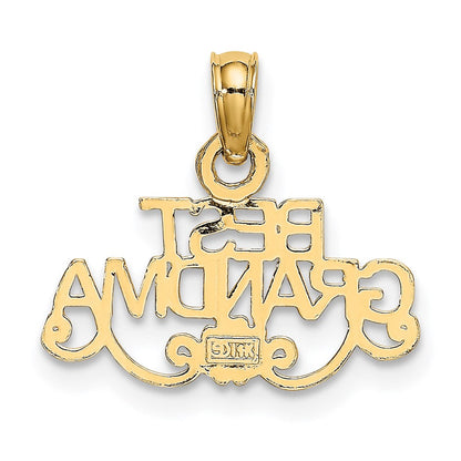 14K Gelbgold Beste Oma mit Blume Charm