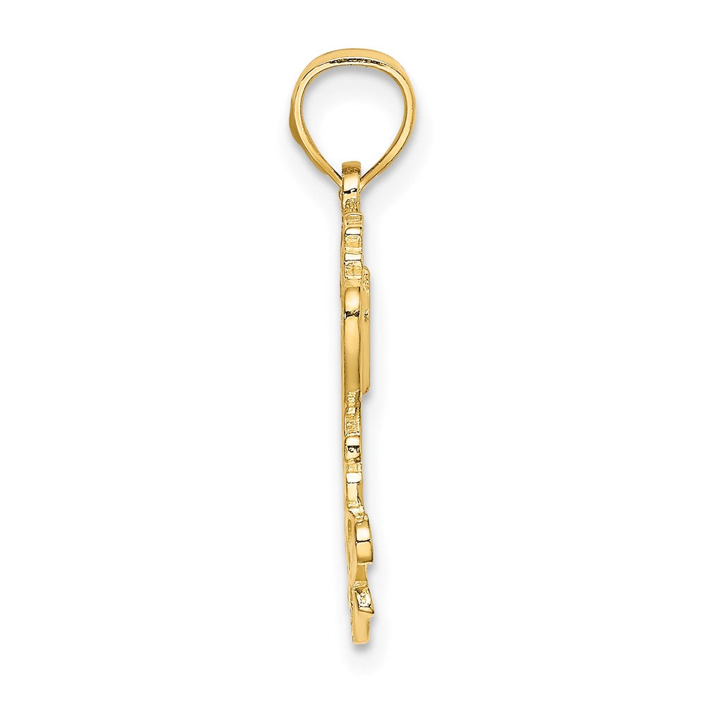 14 Karat Gelbgold Charm „#1 AUNT" (Beste Tante)