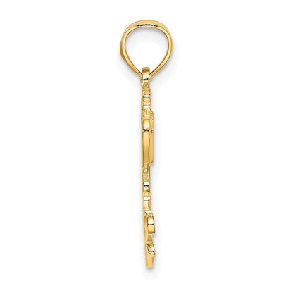 14 Karat Gelbgold Charm „#1 AUNT" (Beste Tante)