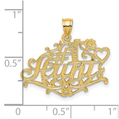 14 Karat Gelbgold Charm „#1 AUNT" (Beste Tante)