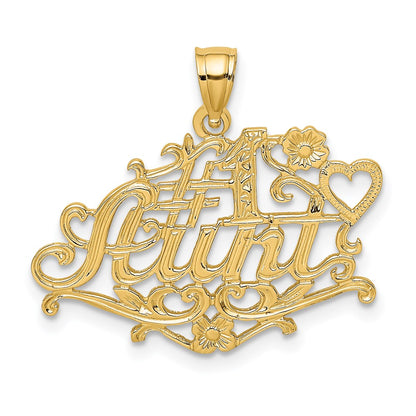 14 Karat Gelbgold Charm „#1 AUNT" (Beste Tante)
