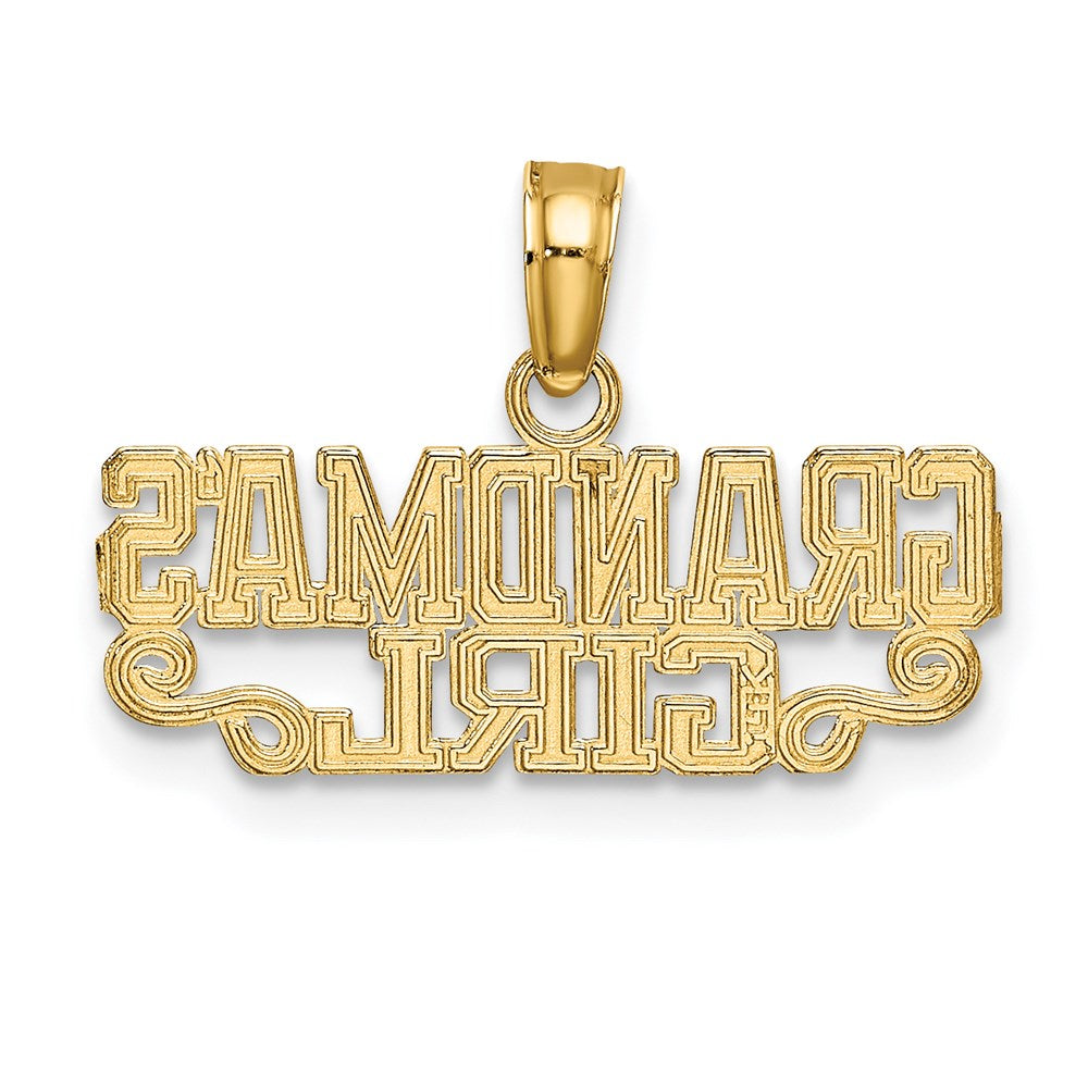 14K Gelbgold Oma Mädchen Charm