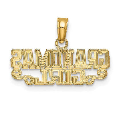14K Gelbgold Oma Mädchen Charm