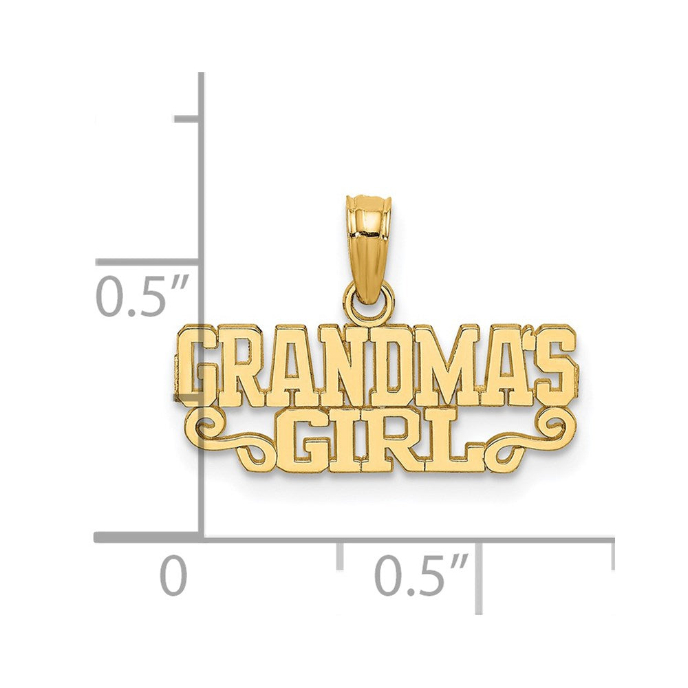 14K Gelbgold Oma Mädchen Charm