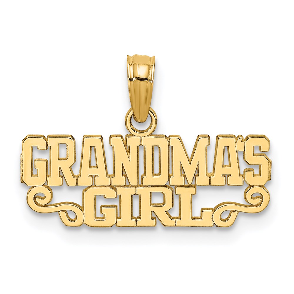 14K Gelbgold Oma Mädchen Charm