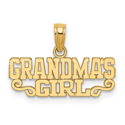 14K Gelbgold Oma Mädchen Charm