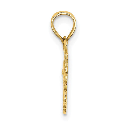 14K Gelbgold #1 Tochter mit Blumen Charm