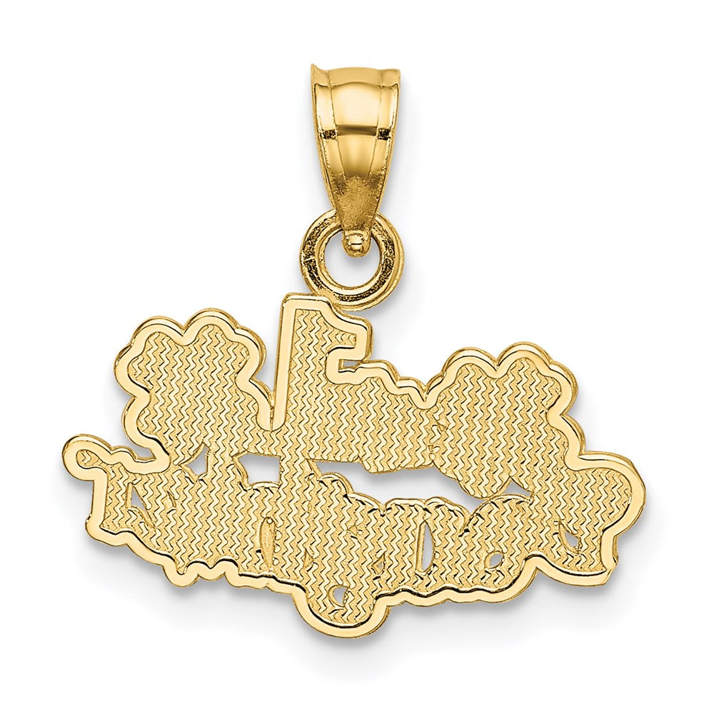 14K Gelbgold #1 Tochter mit Blumen Charm