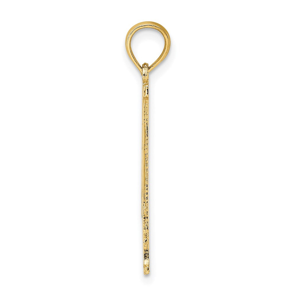 14K Gelbgold #1 Dad Ausgeschnitten Vertikal Charm