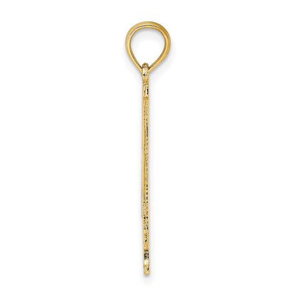 14K Gelbgold #1 Dad Ausgeschnitten Vertikal Charm