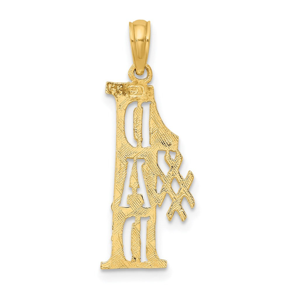 14K Gelbgold #1 Dad Ausgeschnitten Vertikal Charm