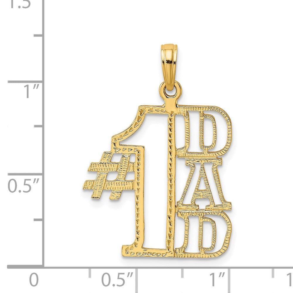 14K Gelbgold #1 Dad Ausgeschnitten Charm