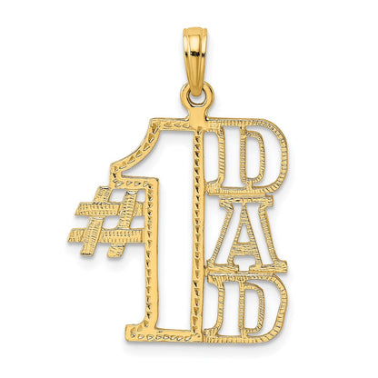 14K Gelbgold #1 Dad Ausgeschnitten Charm