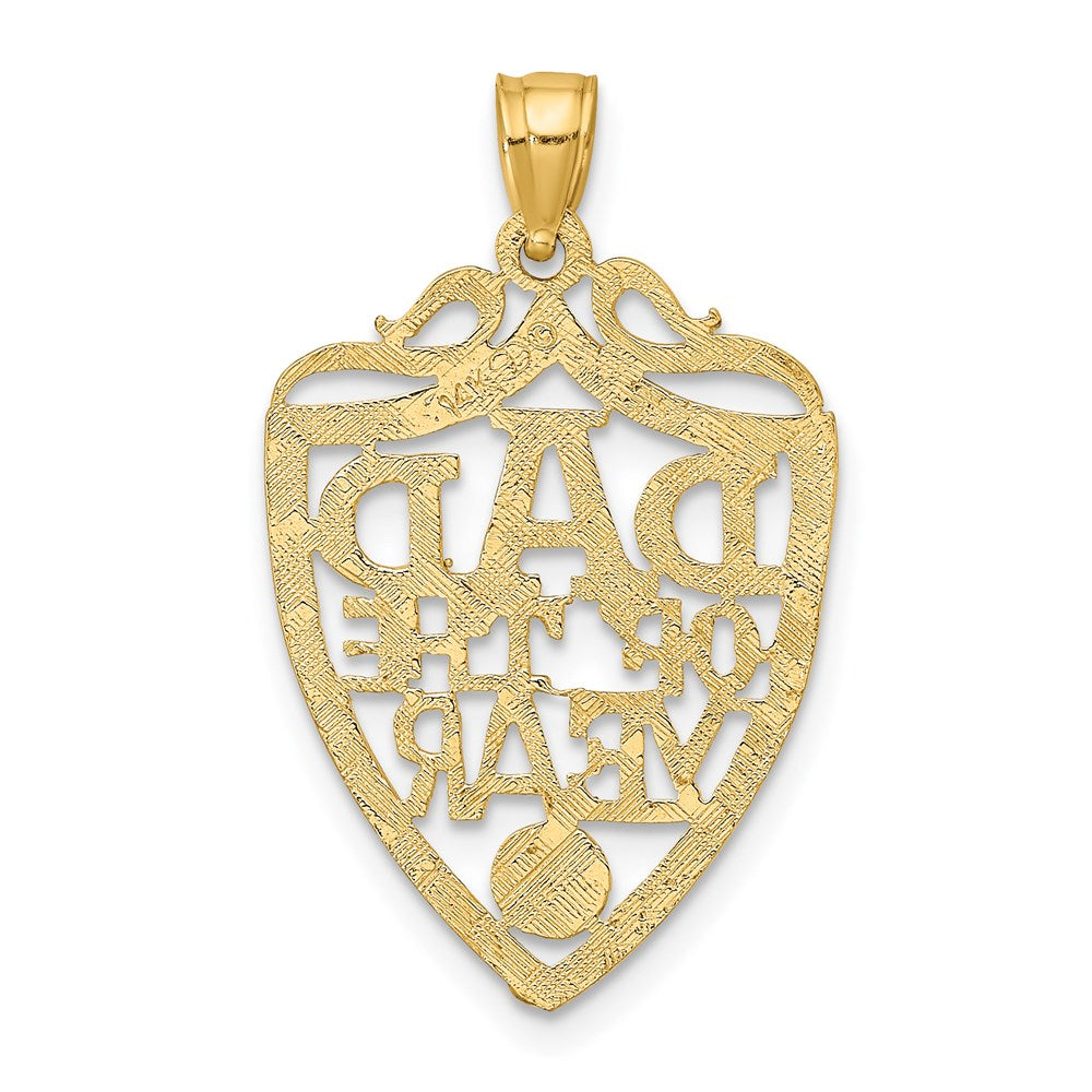 14K Gelbgold Charm „DAD OF THE YEAR" Plakette