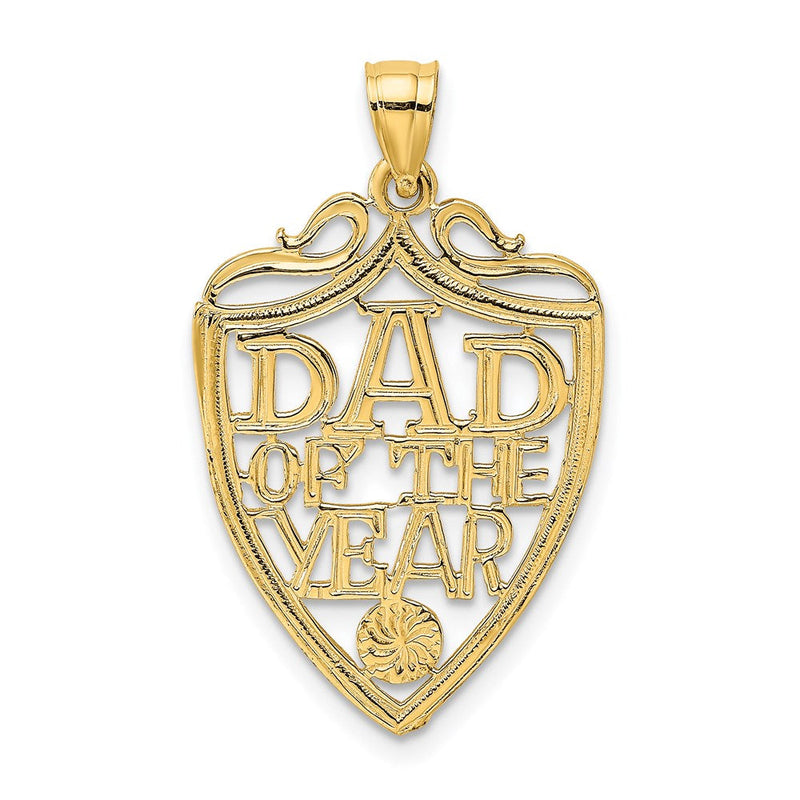 14K Gelbgold Charm „DAD OF THE YEAR" Plakette