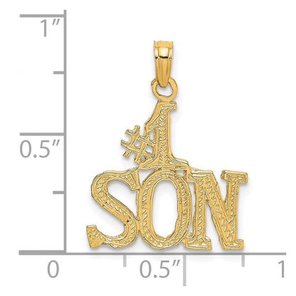14K Gelbgold #1 Sohn Charm