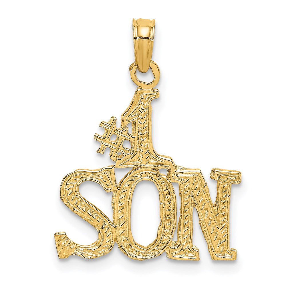 14K Gelbgold #1 Sohn Charm