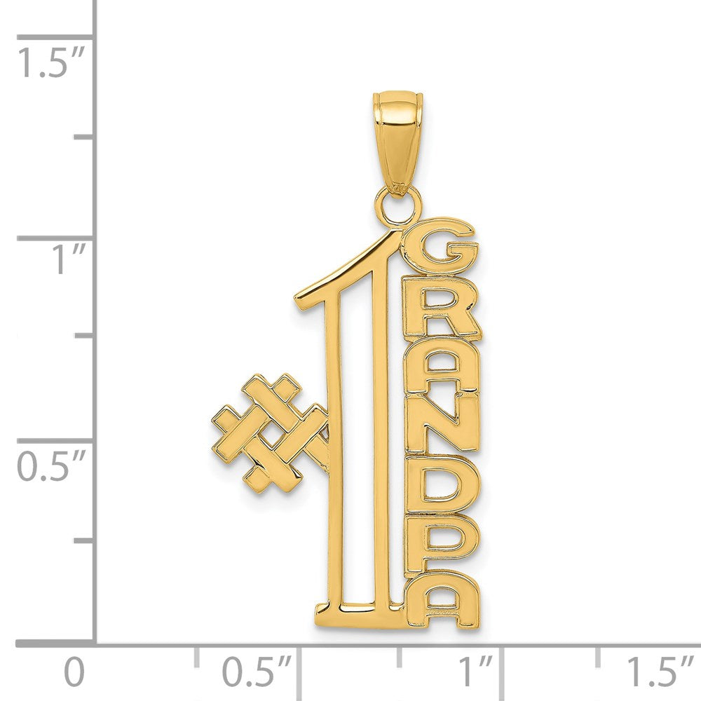 14K Gelbgold Anhänger „#1 GRANDPA