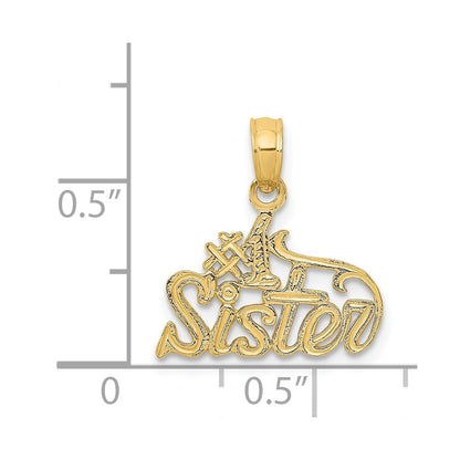 14K Gelbgold #1 Schwester Anhänger