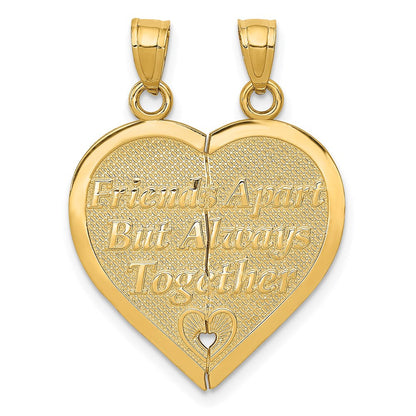14K Gelbgold wendbarer „FOR EVER AND EVER" trennbarer Herz-Anhänger