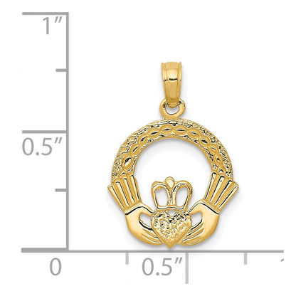 14K Gelbgold Claddagh Charm