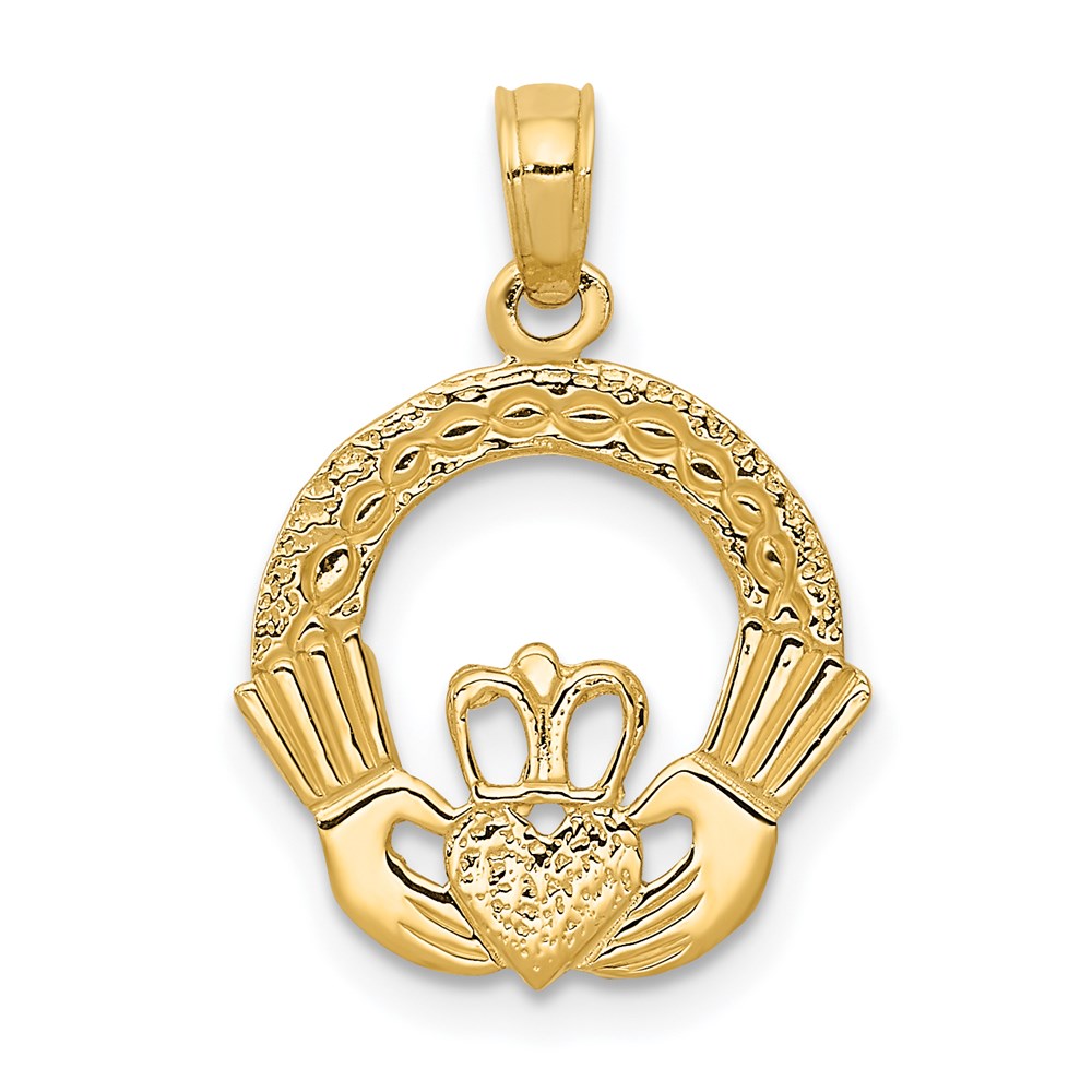 14K Gelbgold Claddagh Charm