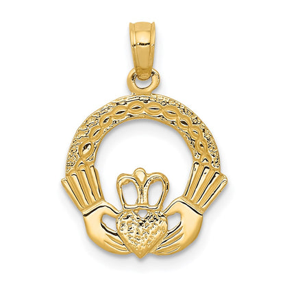 14K Gelbgold Claddagh Charm