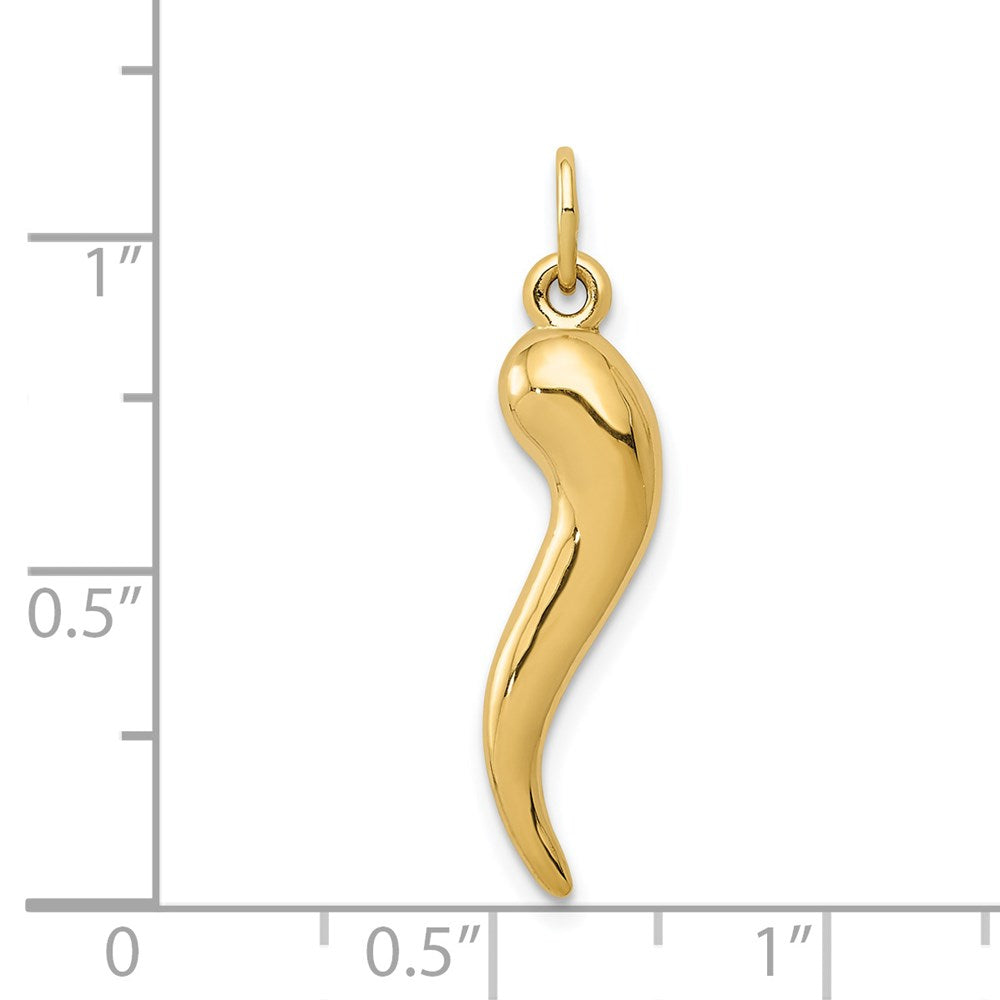 14K Gelbgold 3d Italienisch Horn Charm