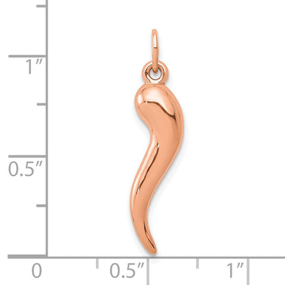14K Roségold 3d Italienisch Horn Charm