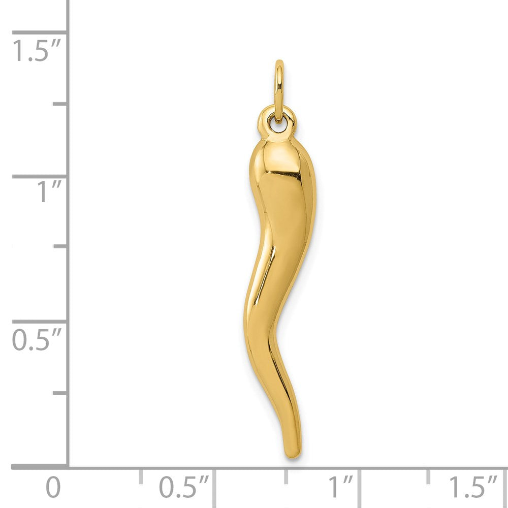 14K Gelbgold 3d Italienisch Horn Charm