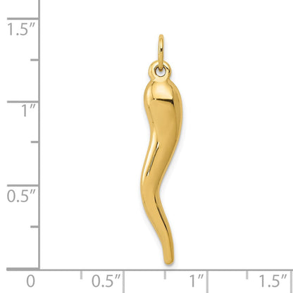 14K Gelbgold 3d Italienisch Horn Charm