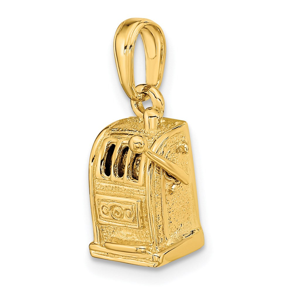 14K Gelbgold 3-D beweglicher Spielautomaten-Anhänger