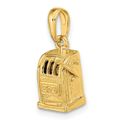 14K Gelbgold 3-D beweglicher Spielautomaten-Anhänger