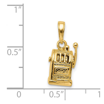 14K Gelbgold 3-D beweglicher Spielautomaten-Anhänger