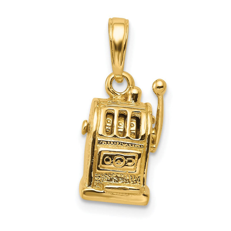 14K Gelbgold 3-D beweglicher Spielautomaten-Anhänger