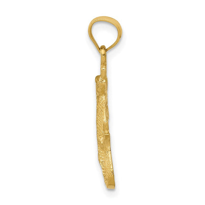 14K Gelbgold Diamantiert Lizard Anhänger
