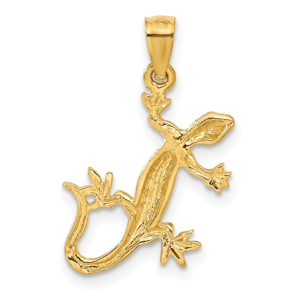 14K Gelbgold Diamantiert Lizard Anhänger