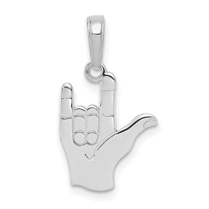 14K Weißgold I Liebe You Hand/ Zeichen Language Anhänger