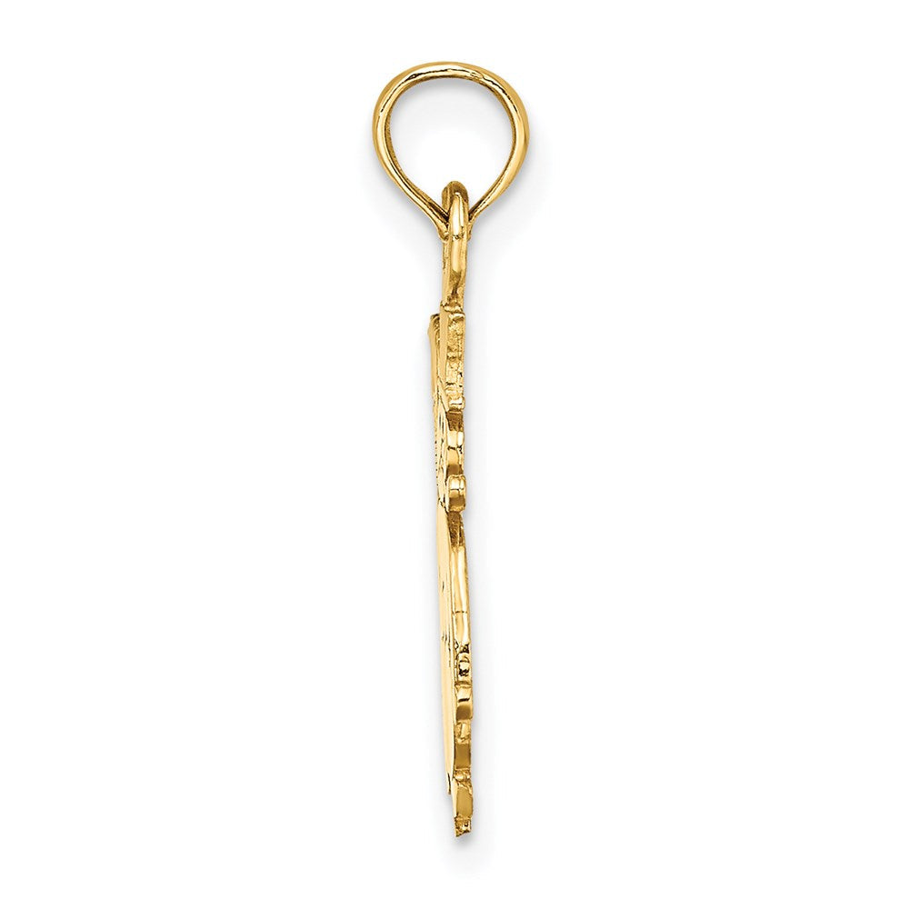 14K Gelbgold Poliert Snowman Charm