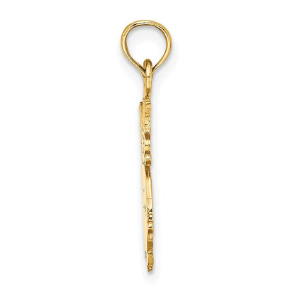 14K Gelbgold Poliert Snowman Charm