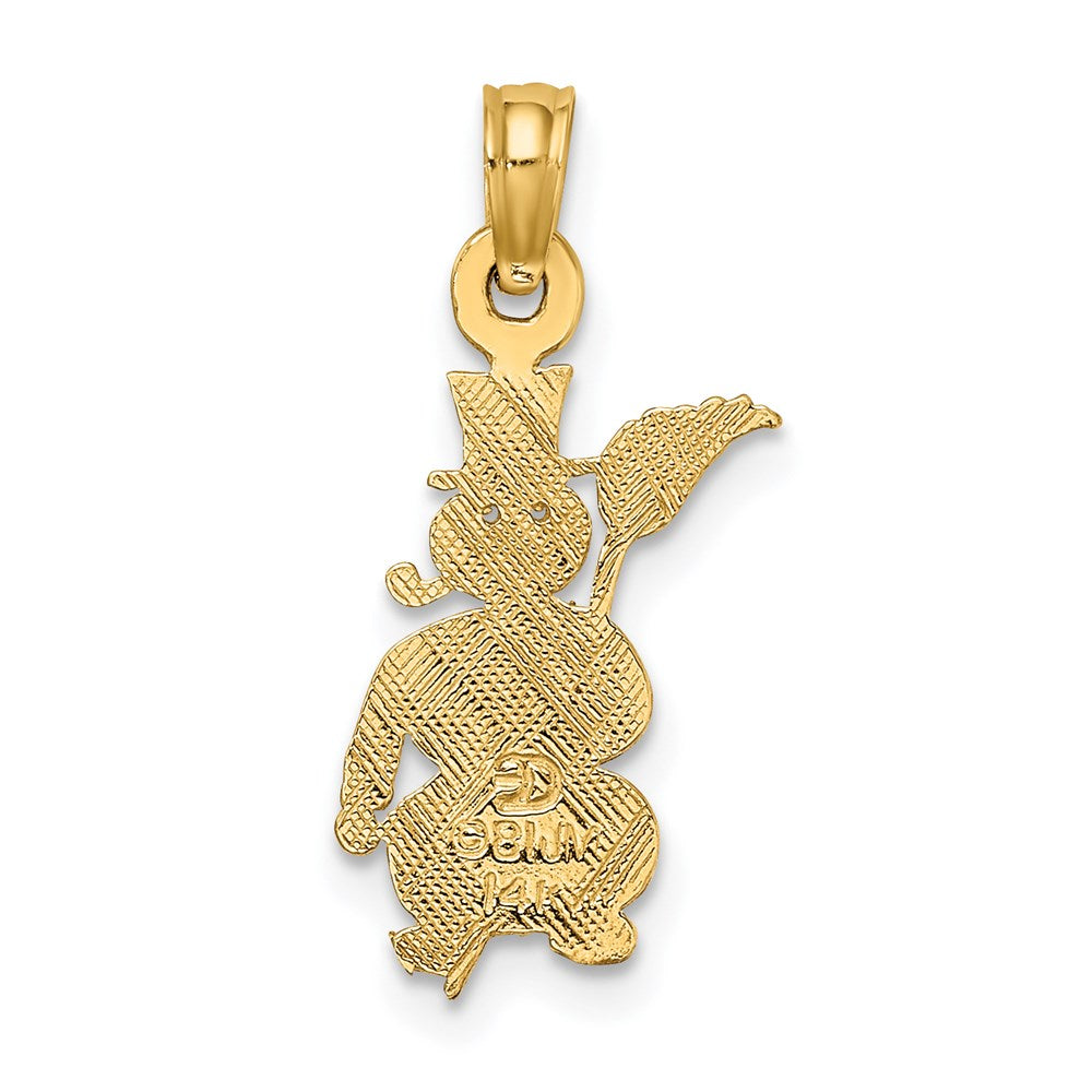 14K Gelbgold Poliert Snowman Charm