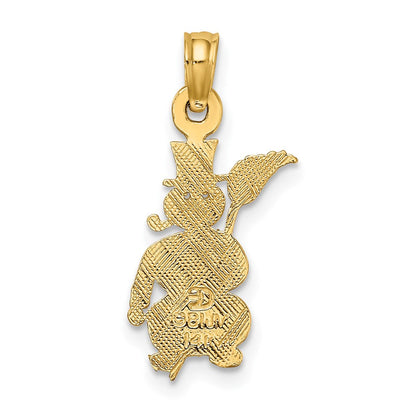 14K Gelbgold Poliert Snowman Charm